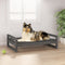 vidaXL - Hondenmand - 95,5x65,5x28 - cm - massief - grenenhout - grijs
