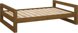 vidaXL - Hondenmand - 95,5x65,5x28 - cm - massief - grenenhout - honingbruin