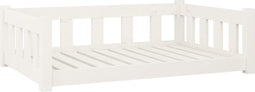 vidaXL - Hondenmand - 95,5x65,5x28 - cm - massief - grenenhout - wit