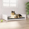 vidaXL - Hondenmand - 95,5x65,5x28 - cm - massief - grenenhout - wit
