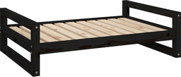 vidaXL - Hondenmand - 95,5x65,5x28 - cm - massief - grenenhout - zwart