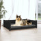 vidaXL - Hondenmand - 95,5x65,5x28 - cm - massief - grenenhout - zwart
