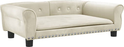 vidaXL - Hondenmand - 95x55x30 - cm - fluweel - crèmekleurig