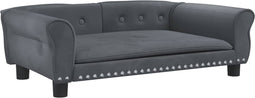 vidaXL - Hondenmand - 95x55x30 - cm - fluweel - donkergrijs