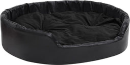 vidaXL - Hondenmand - 99x89x21 - cm - pluche - en - kunstleer - zwart