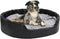 vidaXL - Hondenmand - 99x89x21 - cm - pluche - en - kunstleer - zwart - en - grijs