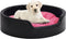 vidaXL - Hondenmand - 99x89x21 - cm - pluche - en - kunstleer - zwart - en - roze