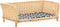 vidaXL - Hondenmand - met - kussen - 50x33x30 - cm - natuurlijk - wilgen - grijs