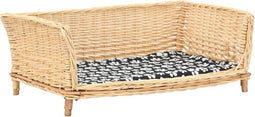 vidaXL - Hondenmand - met - kussen - 90x54x35 - cm - natuurlijk - wilgen