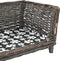 vidaXL - Hondenmand - met - kussen - 90x54x35 - cm - natuurlijk - wilgen - grijs