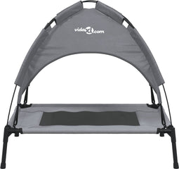 vidaXL - Hondenmand - met - luifel - oxford - stof - en - staal - antracietkleurig