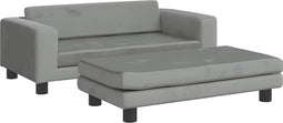 vidaXL - Hondenmand - met - verlengstuk - 100x50x30 - cm - fluweel - lichtgrijs