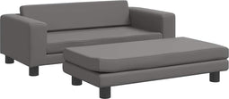 vidaXL - Hondenmand - met - verlengstuk - 100x50x30 - cm - kunstleer - grijs