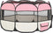 vidaXL - Hondenren - inklapbaar - met - draagtas - 110x110x58 - cm - roze