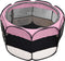 vidaXL - Hondenren - inklapbaar - met - draagtas - 110x110x58 - cm - roze