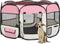 vidaXL - Hondenren - inklapbaar - met - draagtas - 110x110x58 - cm - roze