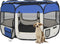 vidaXL - Hondenren - inklapbaar - met - draagtas - 110x110x58 - cm - blauw