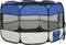 vidaXL - Hondenren - inklapbaar - met - draagtas - 110x110x58 - cm - blauw