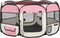 vidaXL - Hondenren - inklapbaar - met - draagtas - 125x125x61 - cm - roze