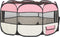vidaXL - Hondenren - inklapbaar - met - draagtas - 125x125x61 - cm - roze