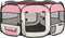 vidaXL - Hondenren - inklapbaar - met - draagtas - 145x145x61 - cm - roze