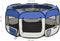 vidaXL - Hondenren - inklapbaar - met - draagtas - 145x145x61 - cm - blauw