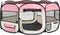 vidaXL - Hondenren - inklapbaar - met - draagtas - 145x145x61 - cm - roze