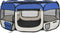 vidaXL - Hondenren - inklapbaar - met - draagtas - 145x145x61 - cm - blauw