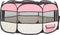 vidaXL - Hondenren - inklapbaar - met - draagtas - 145x145x61 - cm - roze