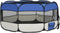 vidaXL - Hondenren - inklapbaar - met - draagtas - 145x145x61 - cm - blauw