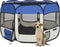 vidaXL - Hondenren - inklapbaar - met - draagtas - 90x90x58 - cm - blauw