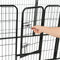 vidaXL - Hondenren - met - 8 - panelen - 80x100 - cm - staal - zwart