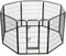 vidaXL - Hondenren - met - 8 - panelen - 80x100 - cm - staal - zwart