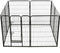 vidaXL - Hondenren - met - 8 - panelen - 80x100 - cm - staal - zwart