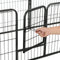 vidaXL - Hondenren - met - 8 - panelen - 80x60 - cm - staal - zwart