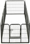 vidaXL - Hondenren - met - 8 - panelen - 80x60 - cm - staal - zwart