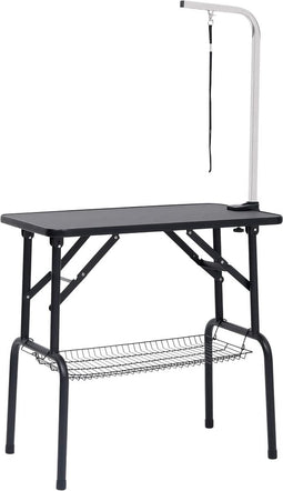 vidaXL - Hondentrimtafel - verstelbaar - met - 1 - lus - en - opbergschap