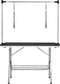 vidaXL - Hondentrimtafel - verstelbaar - met - 2 - lussen - en - opbergschap