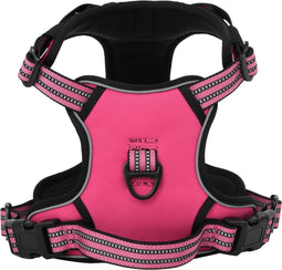 vidaXL - Hondentuigje - met - reflecterende - strepen - verstelbaar - L - roze