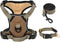 vidaXL - Hondentuigje - met - riem - en - halsband - verstelbaar - L - bruin