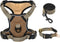 vidaXL - Hondentuigje - met - riem - en - halsband - verstelbaar - M - bruin