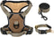 vidaXL - Hondentuigje - met - riem - en - halsband - verstelbaar - S - bruin