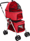 vidaXL - Hondenwagen - 2-laags - inklapbaar - 83x48x97 - cm - oxford - stof - rood