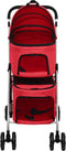 vidaXL - Hondenwagen - 2-laags - inklapbaar - 83x48x97 - cm - oxford - stof - rood