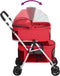 vidaXL - Hondenwagen - 2-laags - inklapbaar - 83x48x97 - cm - oxford - stof - rood