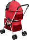 vidaXL - Hondenwagen - 2-laags - inklapbaar - 83x48x97 - cm - oxford - stof - rood