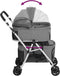 vidaXL - Hondenwagen - 2-laags - inklapbaar - 83x48x97 - cm - oxford - stof - grijs