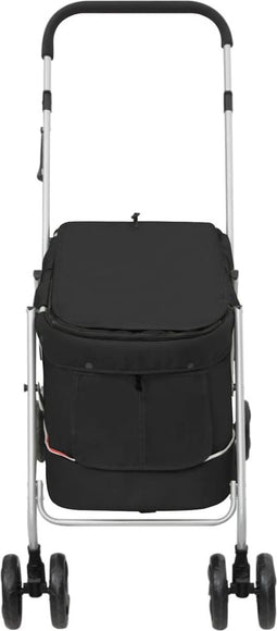 vidaXL - Hondenwagen - inklapbaar - 100x49x96 - cm - linnenstof - zwart