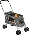 vidaXL - Hondenwagen - inklapbaar - 100x49x96 - cm - linnenstof - grijs