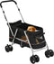 vidaXL - Hondenwagen - inklapbaar - 100x49x96 - cm - linnenstof - zwart